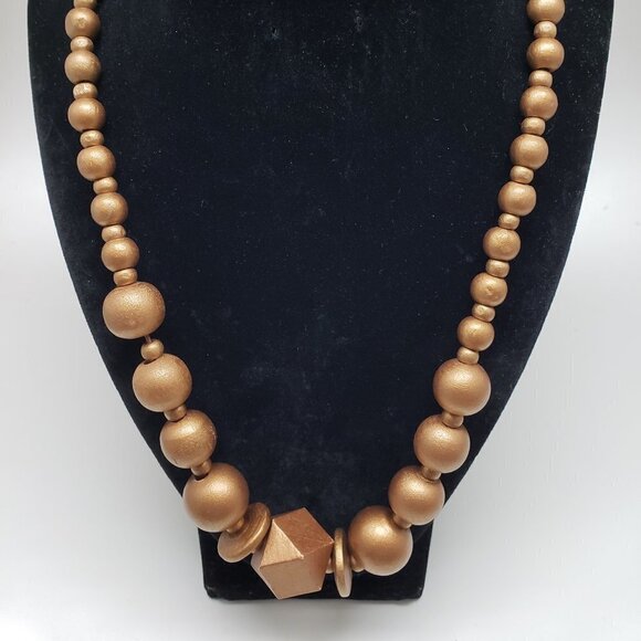 Women's Stunning Lightweight Brown plastic Beads Stretchy Necklace, 22" Stylish - Picture 7 of 7